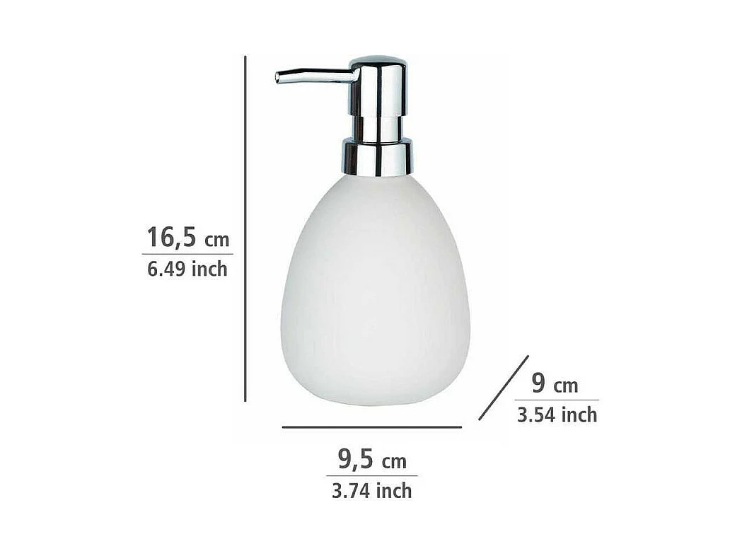 Distributeur de savon en céramique "Polaris" - Blanc - 390 ml