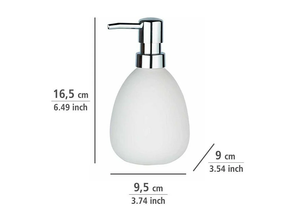 Distributeur de savon en céramique "Polaris" - Blanc - 390 ml