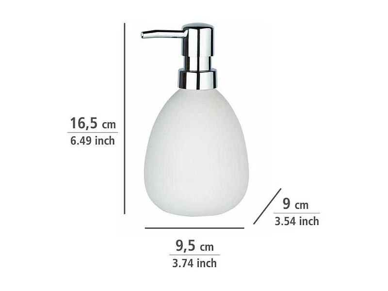 Distributeur de savon en céramique "Polaris" - Blanc - 390 ml