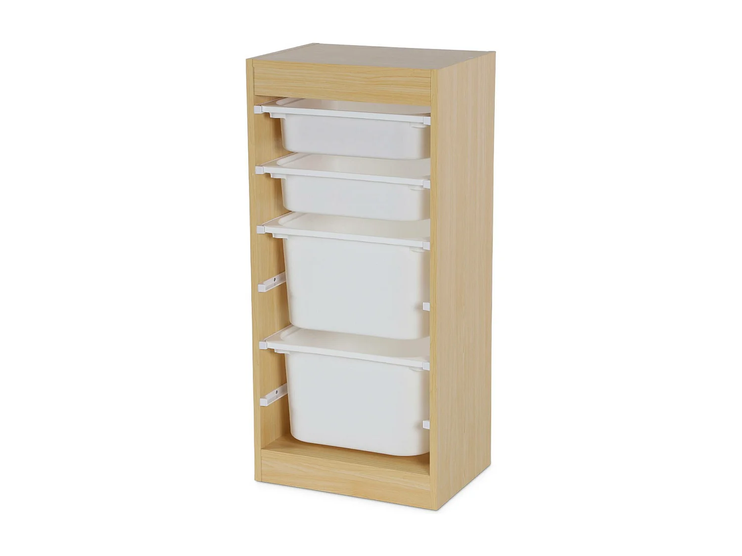 Mueble de almacenamiento infantil 4 cajas, set de 2 natural