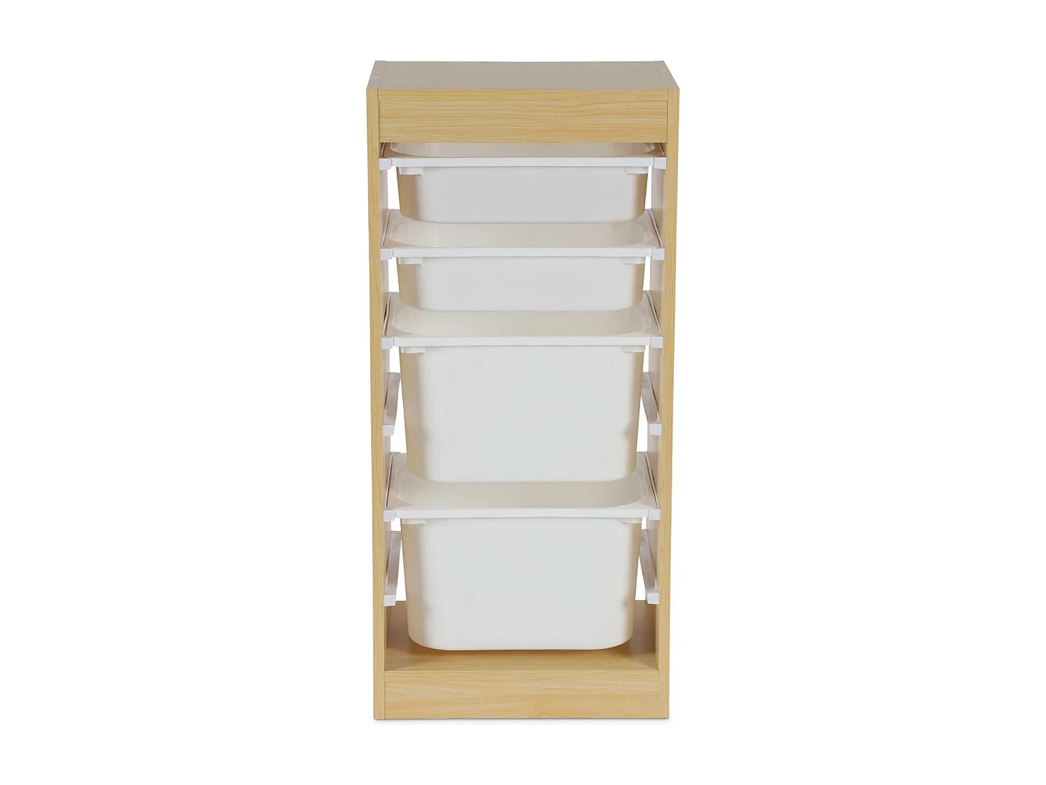 Mueble de almacenamiento infantil 4 cajas, set de 2 natural