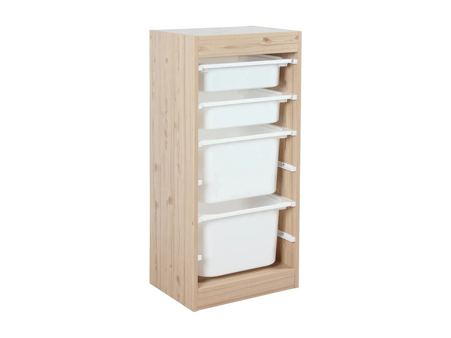 Mueble de almacenamiento infantil 4 cajas, set de 2 natural