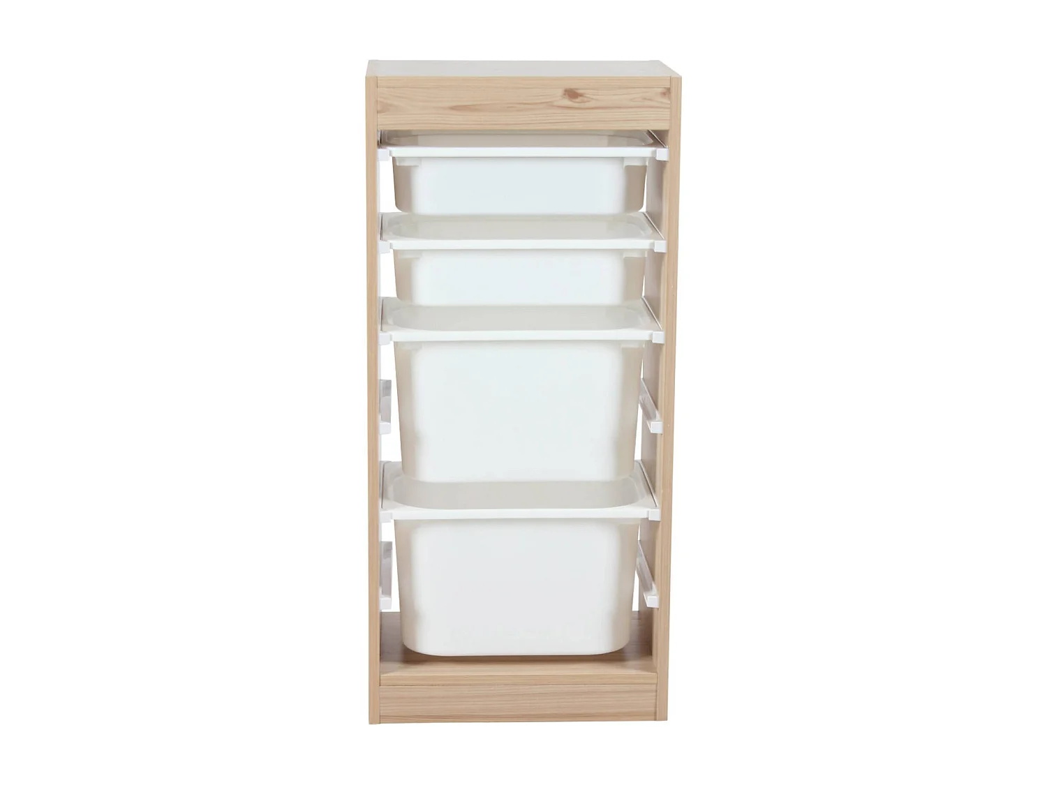 Mueble de almacenamiento infantil 4 cajas, set de 2 natural