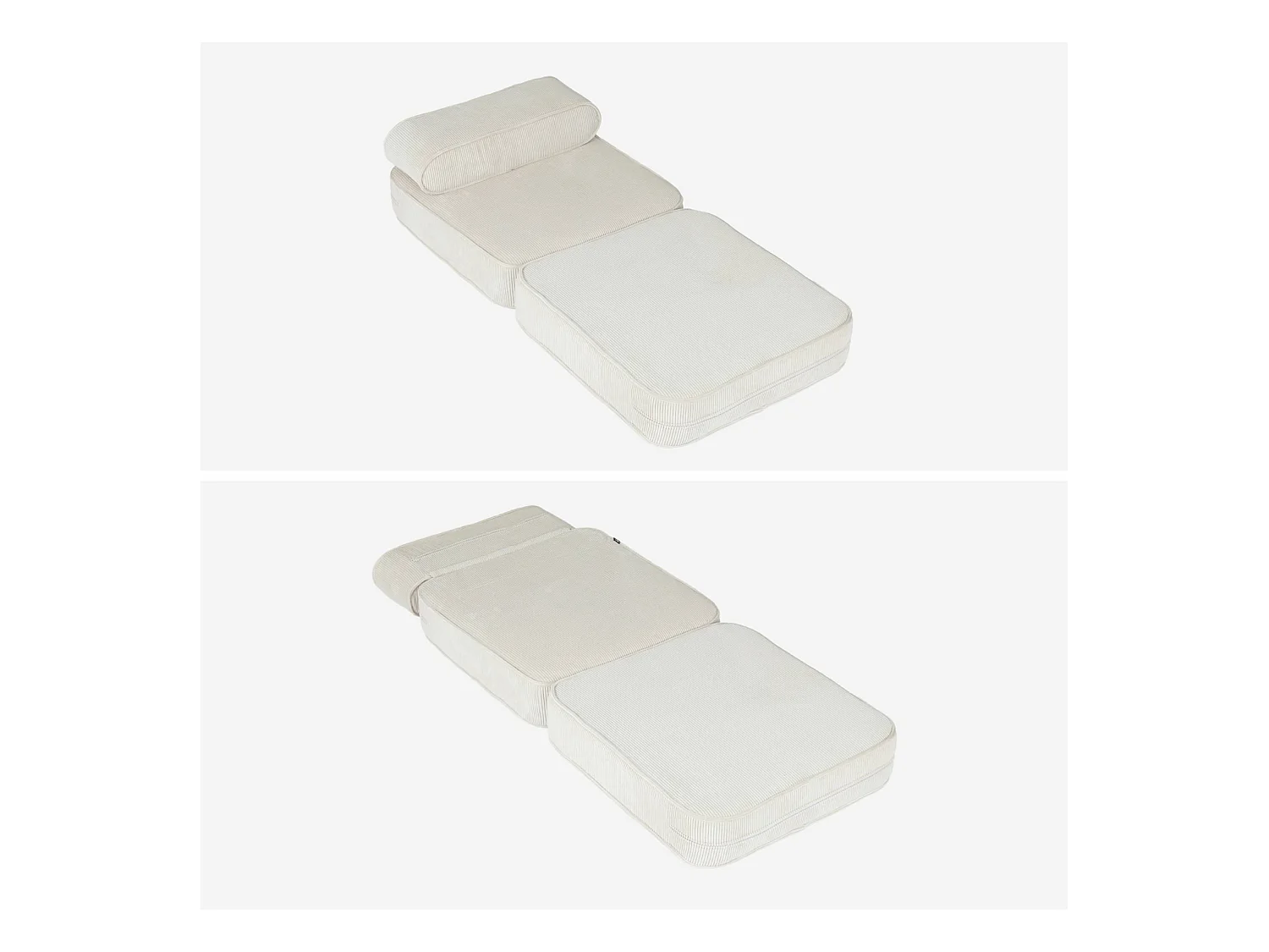 Poltrona per bambini in velluto a coste pieghevole, marrone naturale