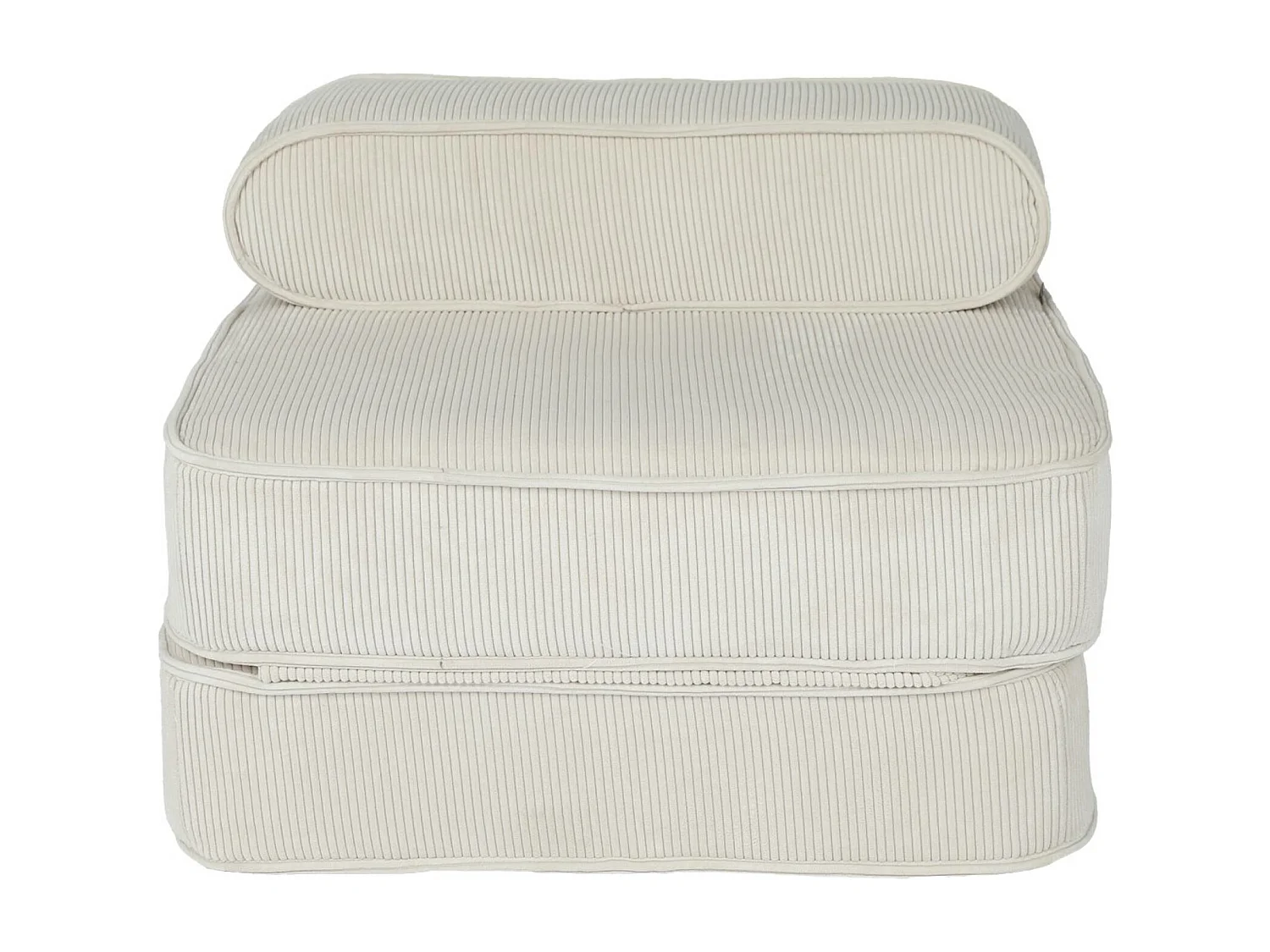 Fauteuil enfant en velours côtelé dépliable. couleur crème. L 66 x P 62 x H 43.5 cm