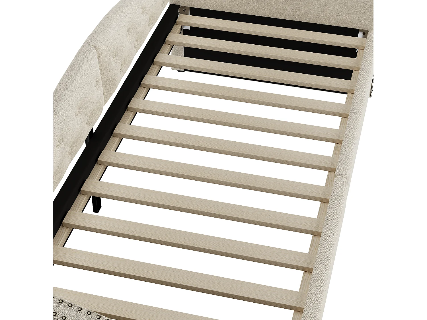 Schlafsofa 90 x 200 cm, Tagesbett, Einzel-Tagesbett mit Schubladen, großer Stauraum, Weiß