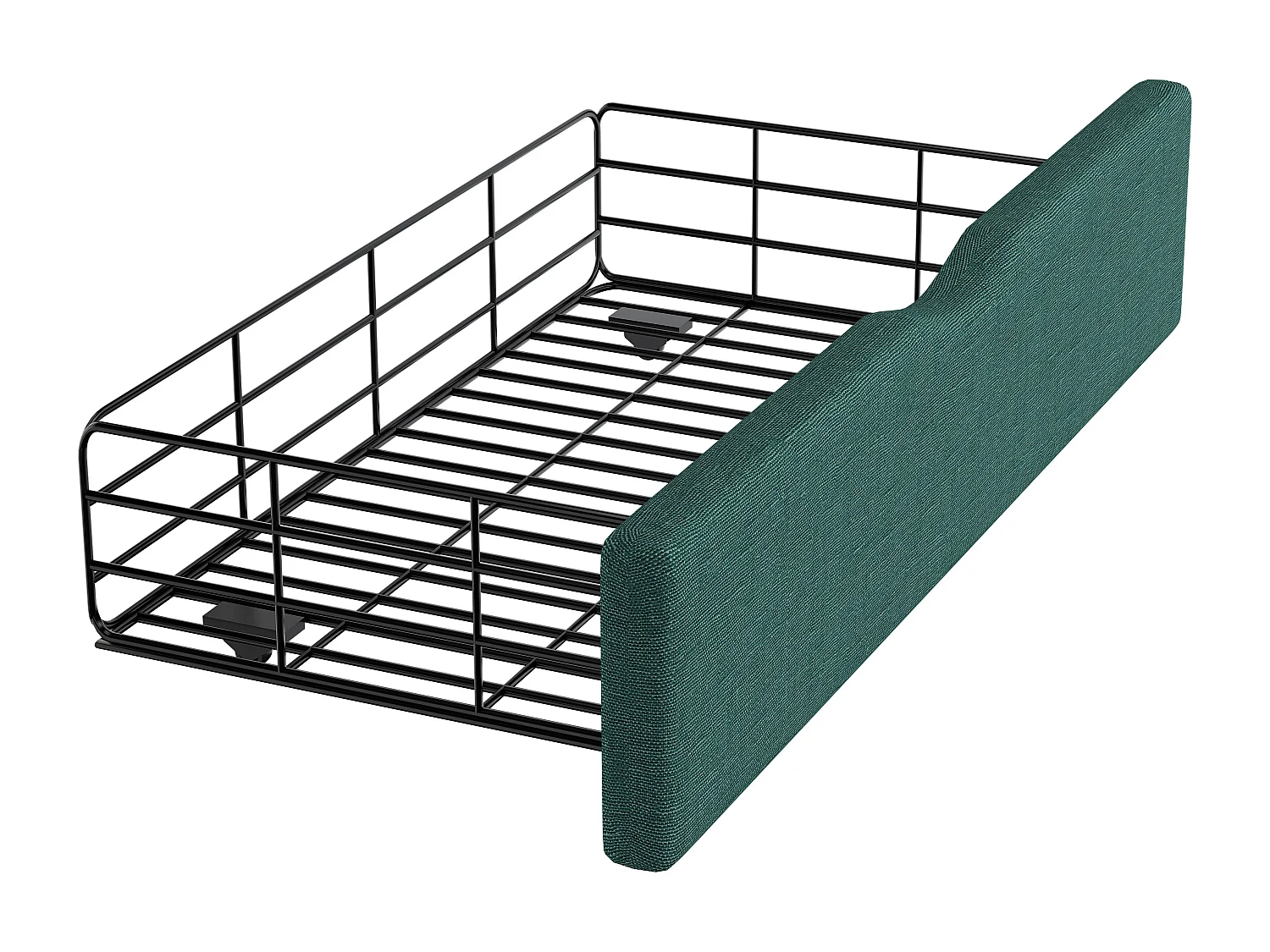 Slaapbank 90 x 200 cm, slaapbank, eenpersoons slaapbank met lades, veel opbergruimte, groen