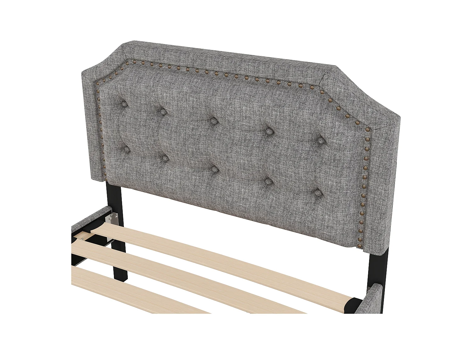 Cama individual 90x200cm, cama plana acolchada, con 3 cajones, somier y cabecero, blanco