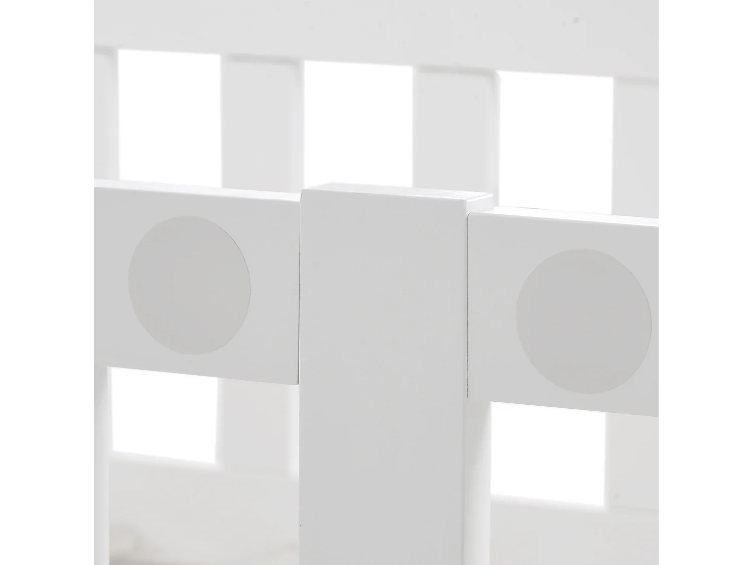 Cama de cabine infantil 90 x 200 cm em madeira maciça com guarda-corpo e base de ripas, bonita cama de casa com proteção contra quedas, branca