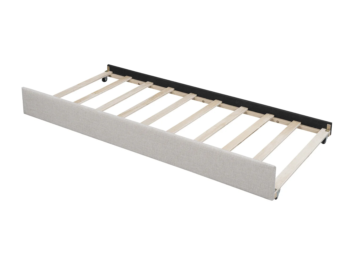 Letto estraibile 90x200cm+90x190cm - Divano letto allungabile con reti a doghe in legno, senza materasso - Lino Beige