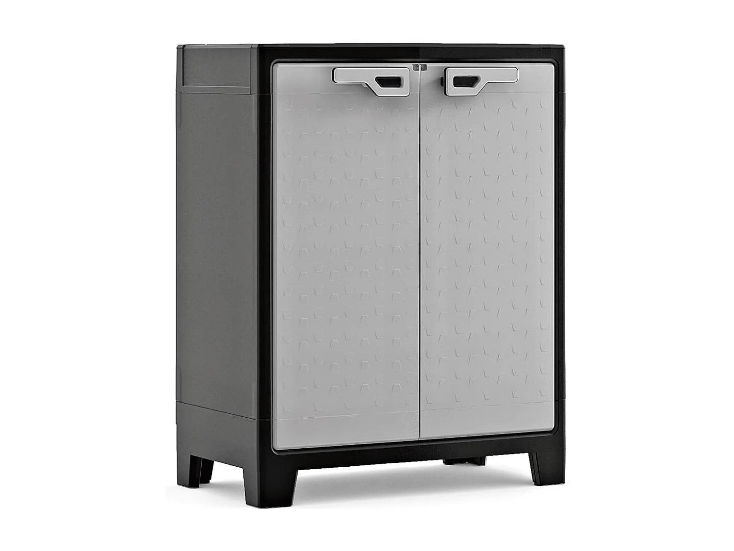 Armadietto Basso Titan Nero e Grigio 100 cm