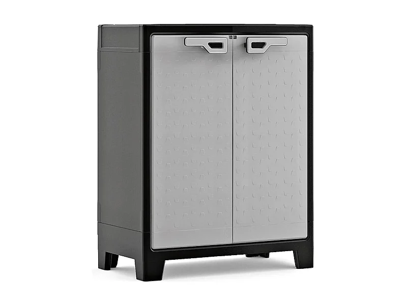 Armoire de rangement basse Titan Noir et gris 100 cm