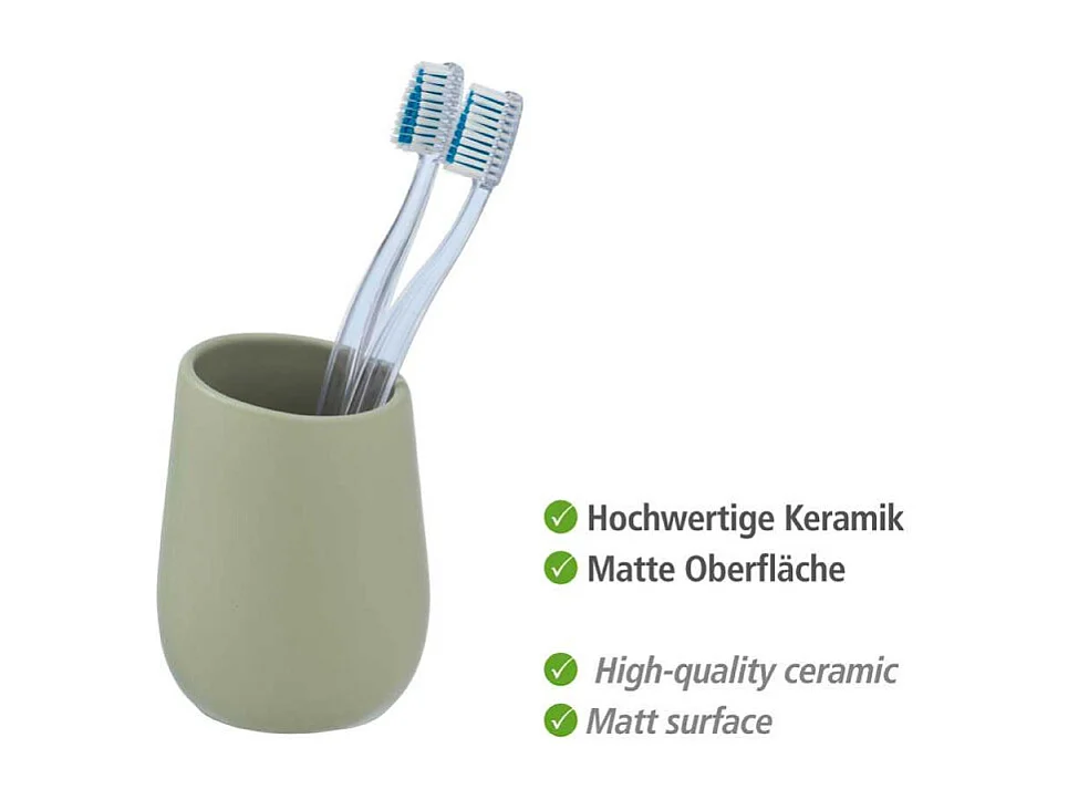 Gobelet en céramique "Badi" - Vert pale - D 8 x 11 cm