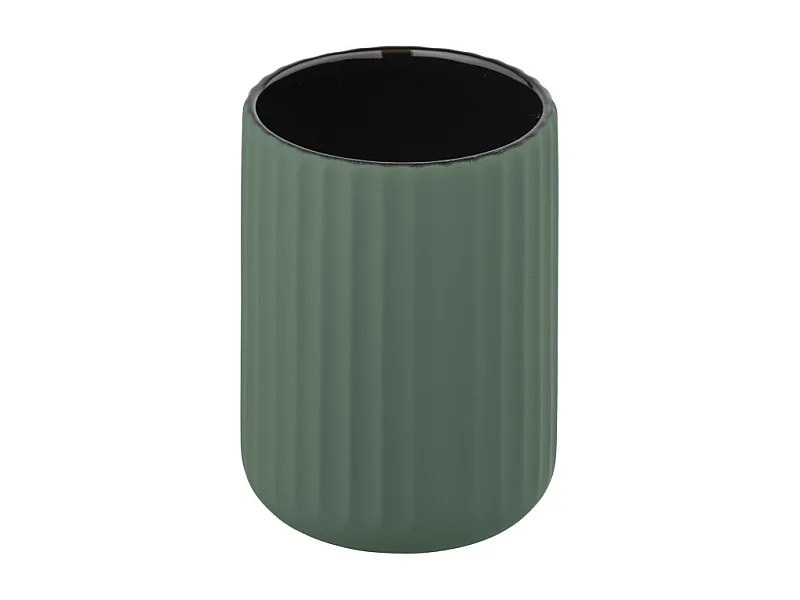 Gobelet pour brosse à dent en céramique "Belluno" - Vert - D 8 x H 11 cm