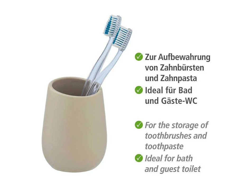 Gobelet en céramique "Badi" - Beige - D 8 x H 11 cm