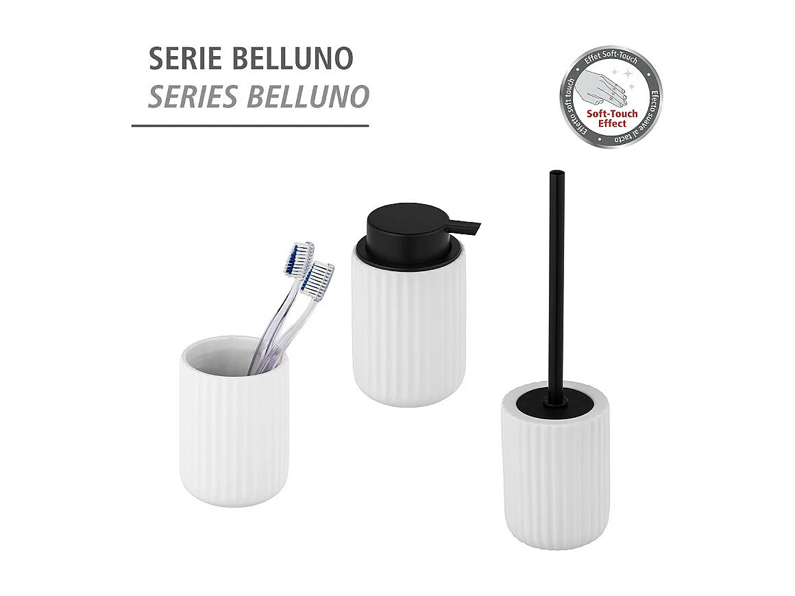 Gobelet pour brosse à dent en céramique "Belluno" - Blanc - D 8 x H 11 cm