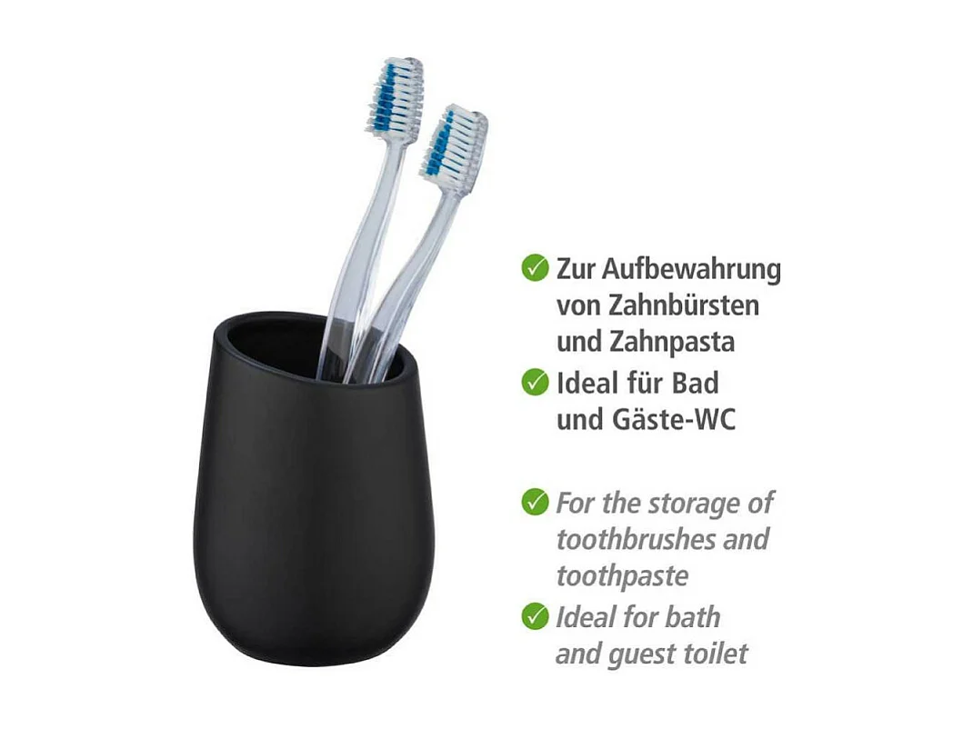 Gobelet en céramique "Badi" - Noir - D 8 x H 11 cm