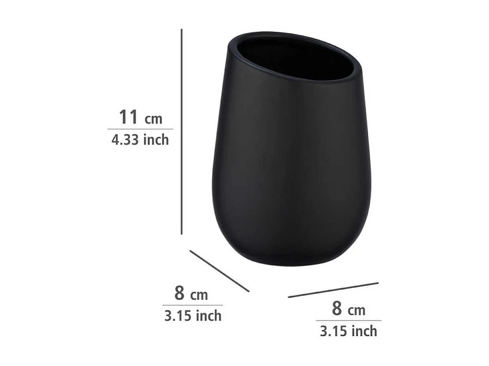 Gobelet en céramique "Badi" - Noir - D 8 x H 11 cm