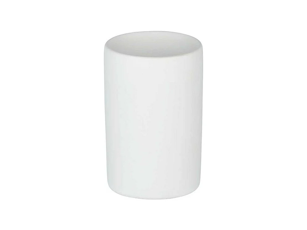 Gobelet porte-brosses à dents en céramique "Polaris" - Blanc - D 7 x 11 cm