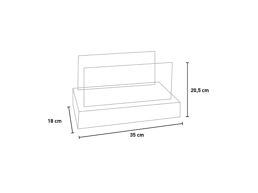 Lareira a bioetanol de Berlim, biolareira de mesa, C35 x P18 x A20,5
