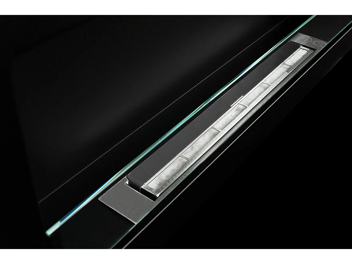 Wand- oder Einbau-Bioethanolkamin Livorno Nero L 90 x T 12 x H 40 mit Glas