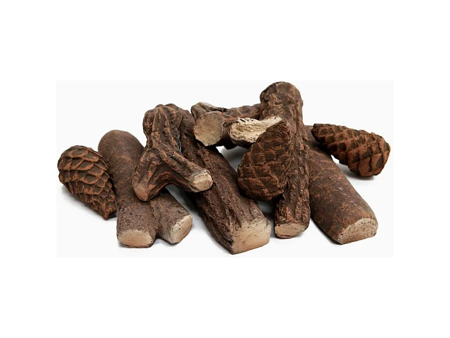 Lot de 9 pièces bâtons en céramique bois pour cheminée au bioéthanol accessoires pour biocheminée