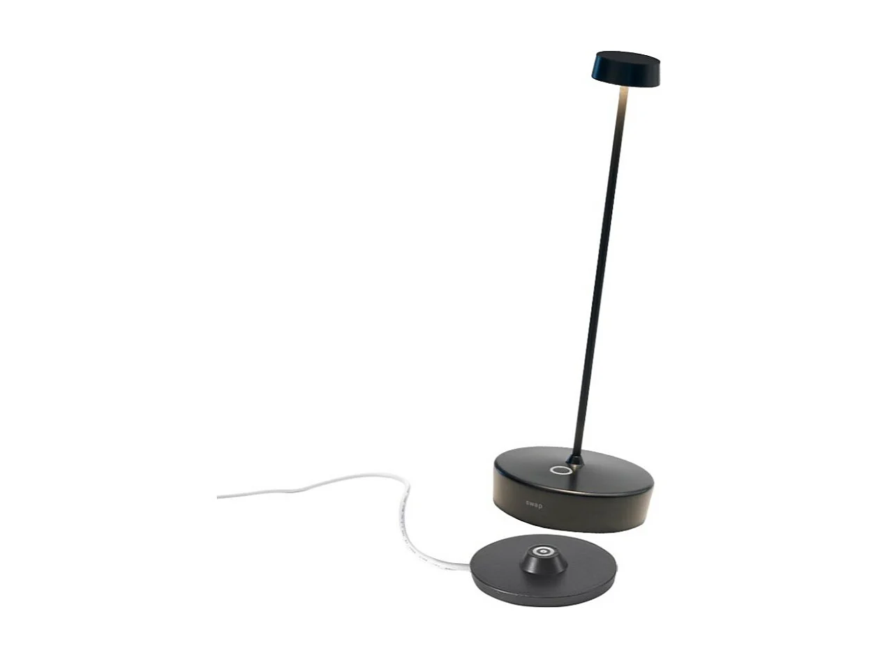 Swap Pro oplaadbare en dimbare zwarte LED tafellamp