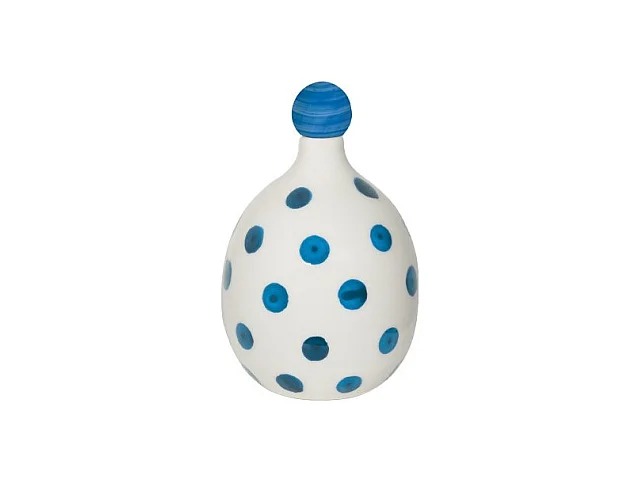 Lido Bouteille en céramique à pois bleu Zafferano