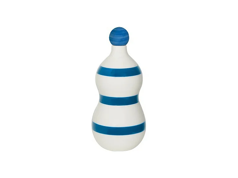 Lido - Keramikflasche mit Zafferanoblauen Bändern