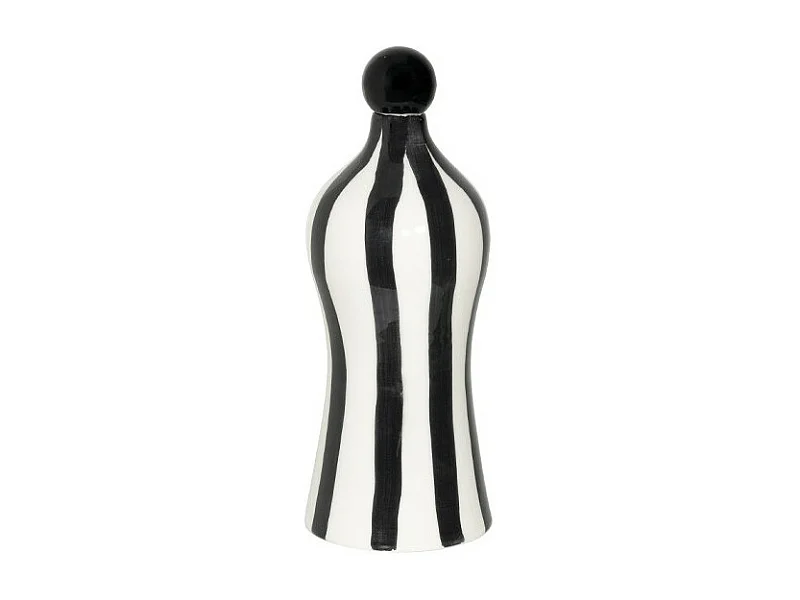 Lido - Zafferano zwart gestreepte keramische fles