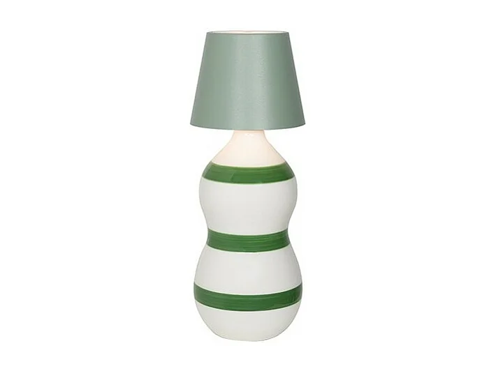 Lido Bouteille en céramique avec bandes Vert Zafferano