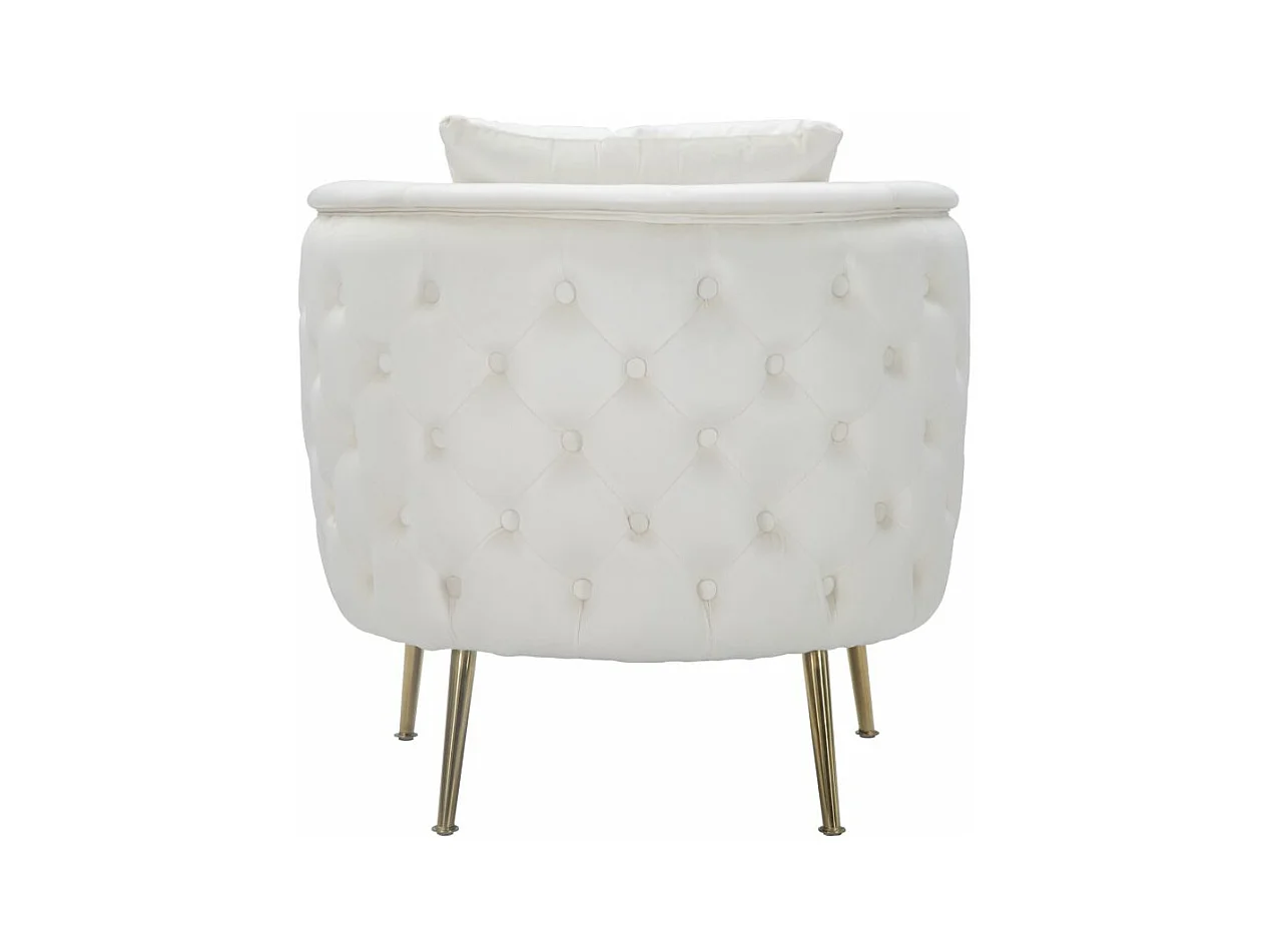 Fauteuil en Velours "Bucarest" 76cm Crème