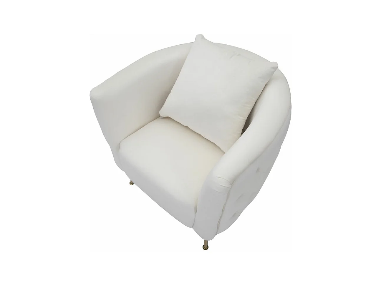 Fauteuil en Velours "Bucarest" 76cm Crème