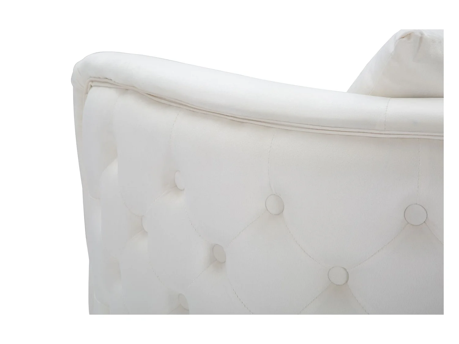 Fauteuil en Velours "Bucarest" 76cm Crème