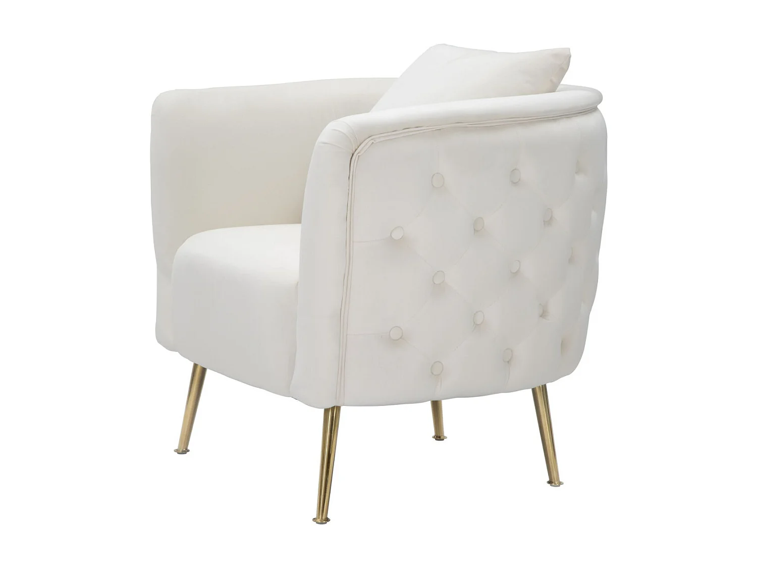 Fauteuil en Velours "Bucarest" 76cm Crème