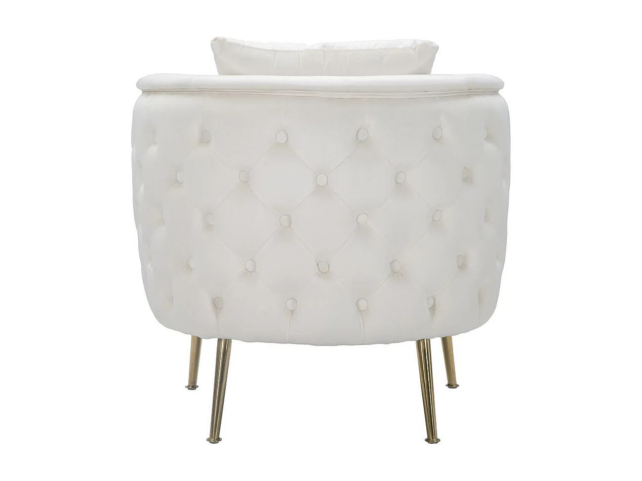 Fauteuil en Velours "Bucarest" 76cm Crème