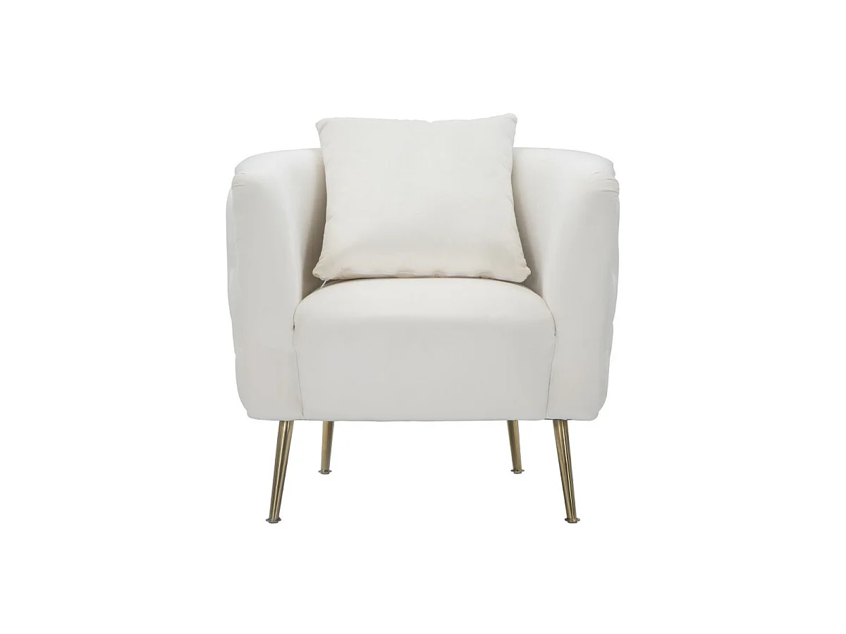 Fauteuil en Velours "Bucarest" 76cm Crème