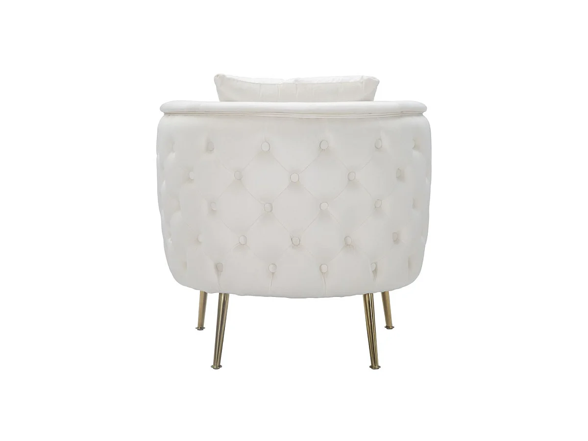 Fauteuil en Velours "Bucarest" 76cm Crème
