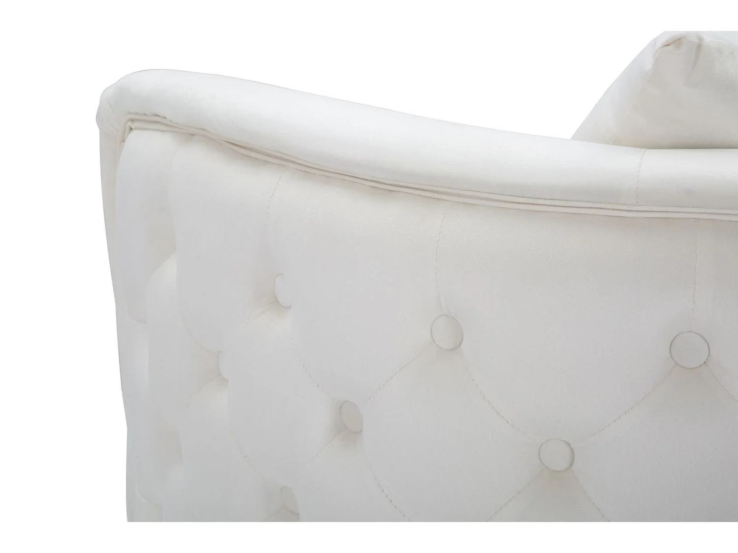 Fauteuil en Velours "Bucarest" 76cm Crème