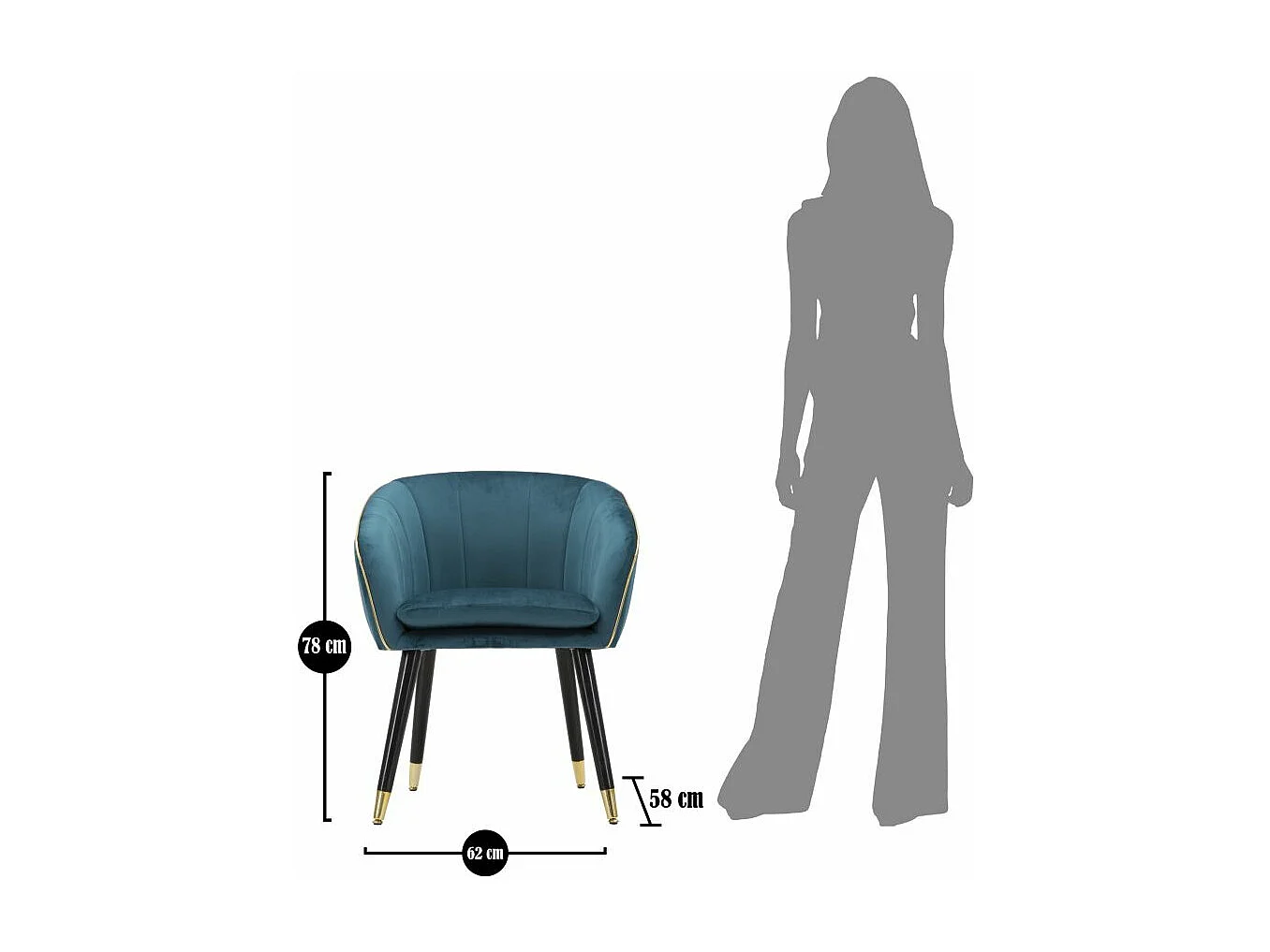 POLTRONA PARIS OTTANIO/OURO CM 62X58X78