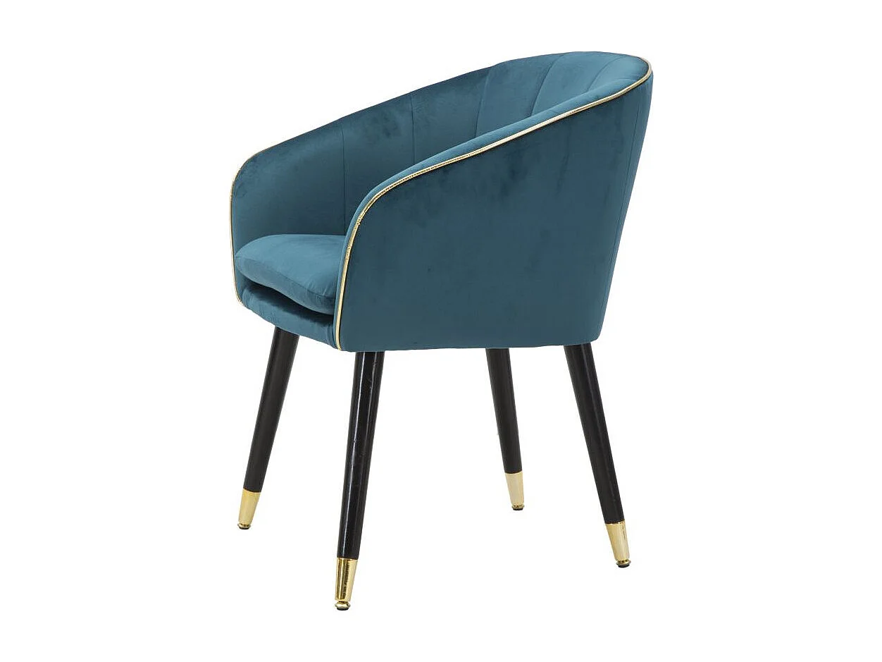 Fauteuil Design en Tissu "Paris" 78cm Bleu