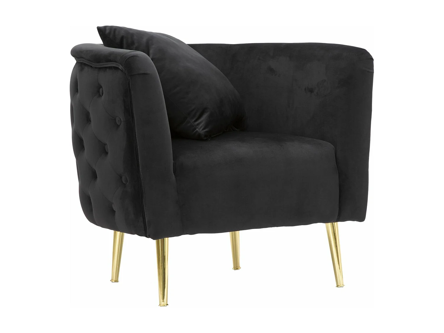Fauteuil en Velours "Bucarest" 76cm Noir