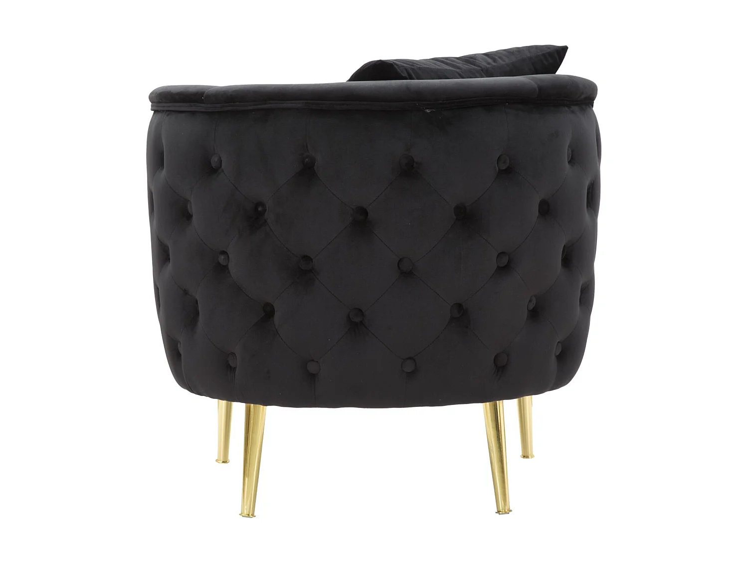 Fauteuil en Velours "Bucarest" 76cm Noir