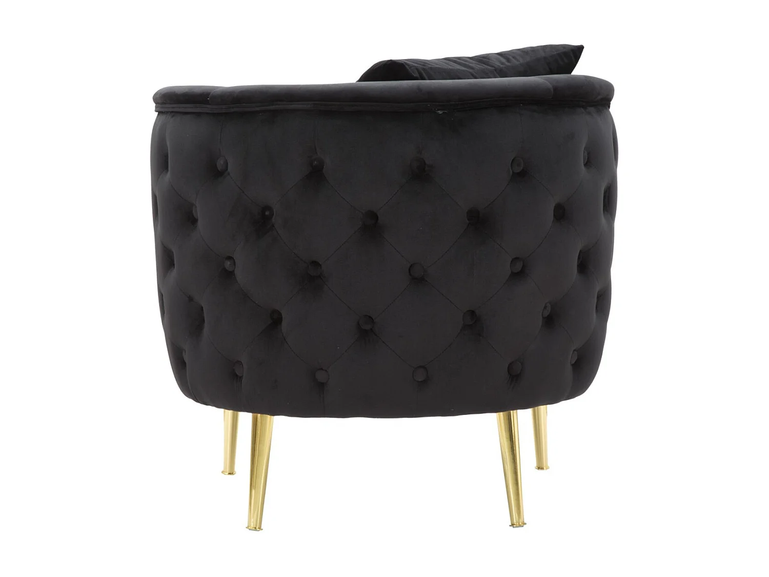 Fauteuil en Velours "Bucarest" 76cm Noir