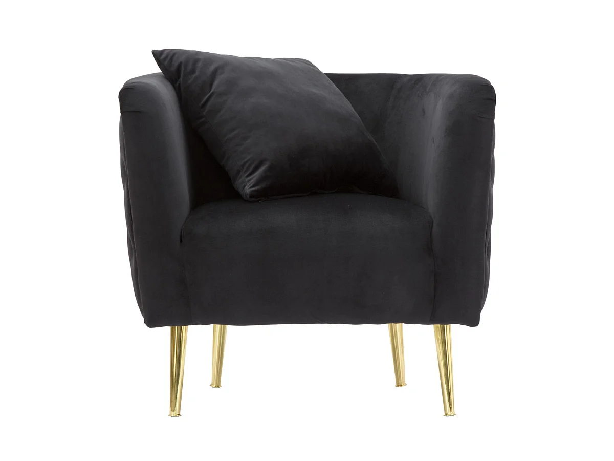 Fauteuil en Velours "Bucarest" 76cm Noir