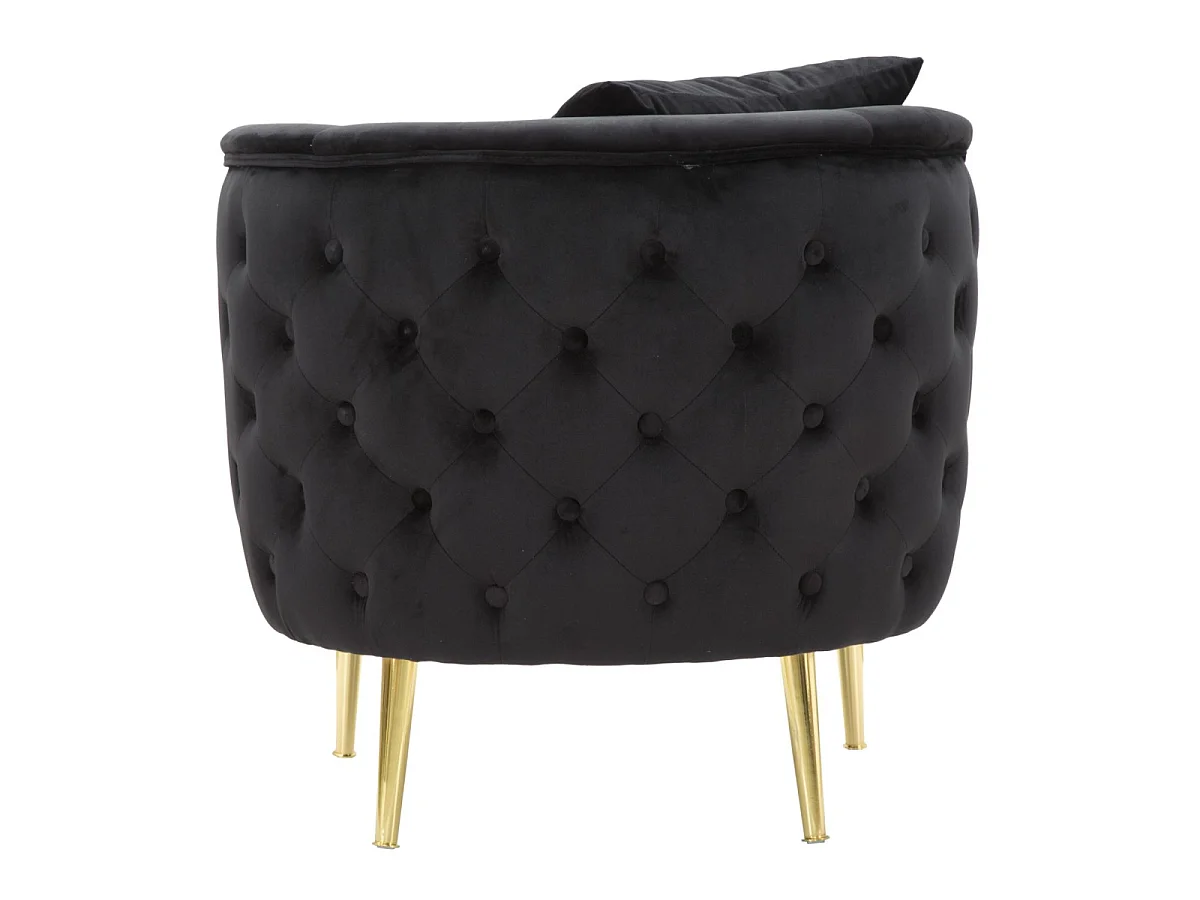 Fauteuil en Velours "Bucarest" 76cm Noir