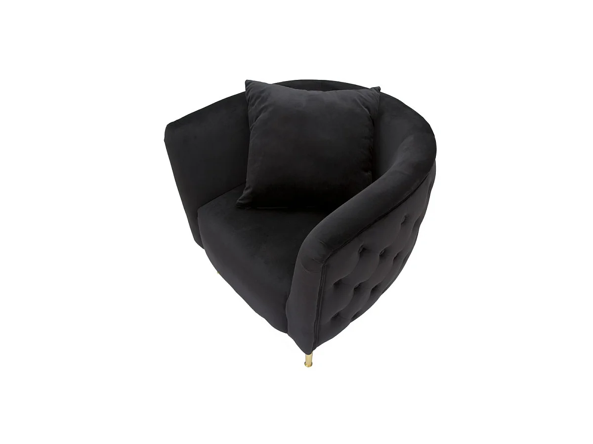 Fauteuil en Velours "Bucarest" 76cm Noir