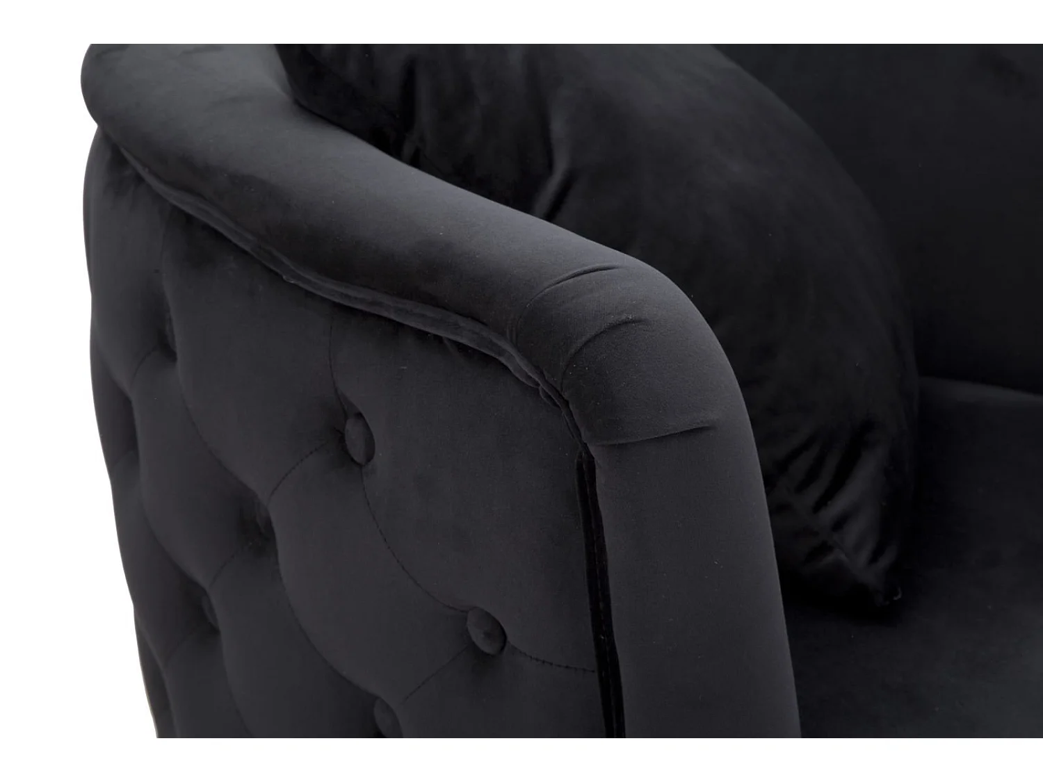 Fauteuil en Velours "Bucarest" 76cm Noir