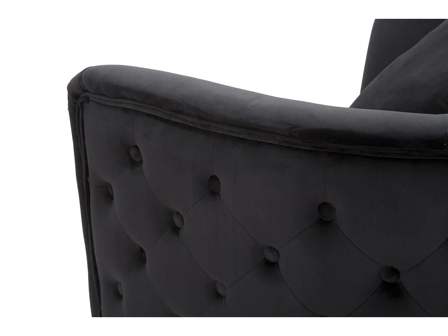 Fauteuil en Velours "Bucarest" 76cm Noir