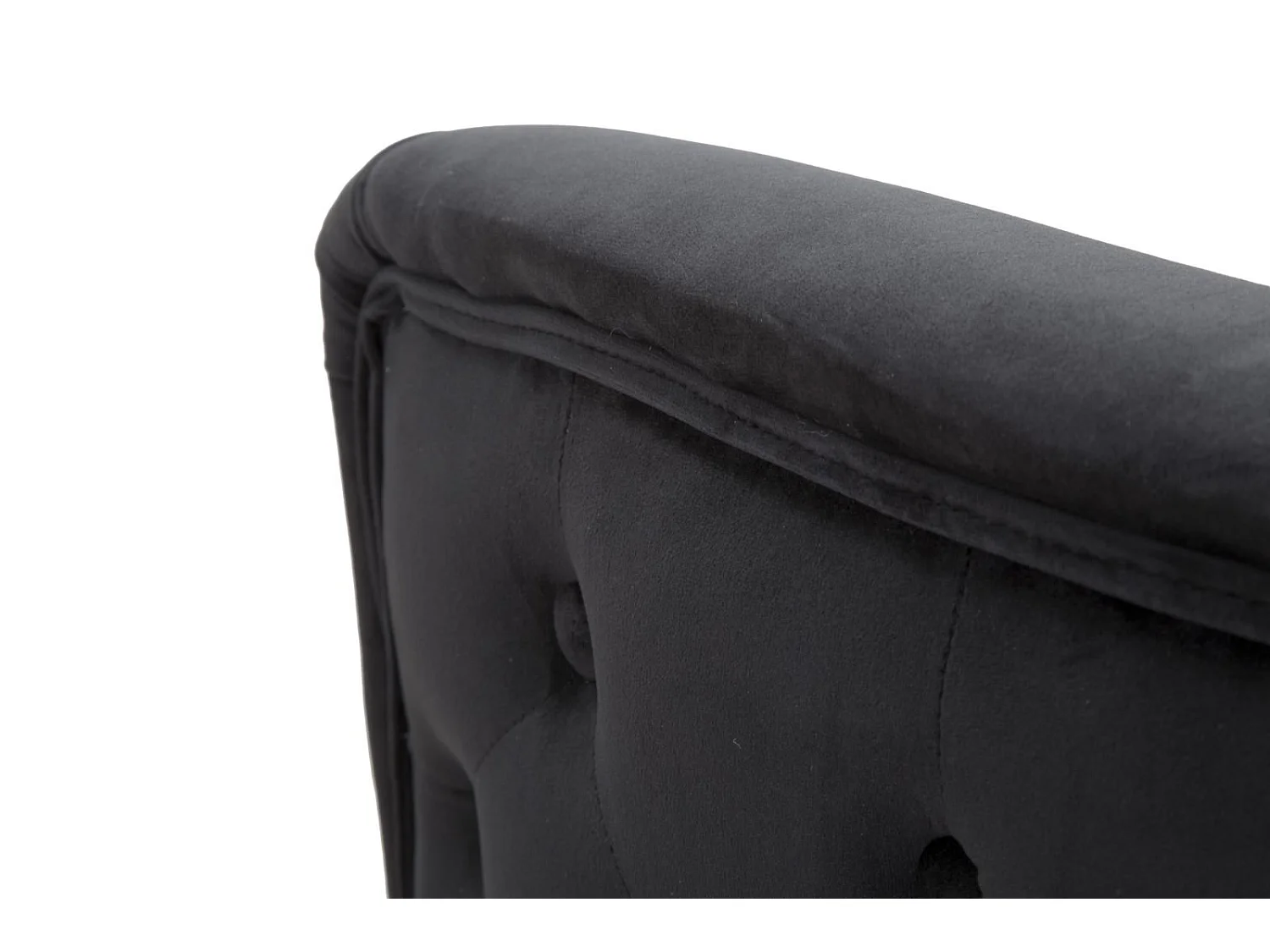 Fauteuil en Velours "Bucarest" 76cm Noir